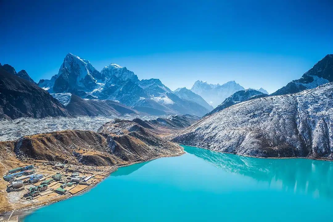 Trekkers in mountains